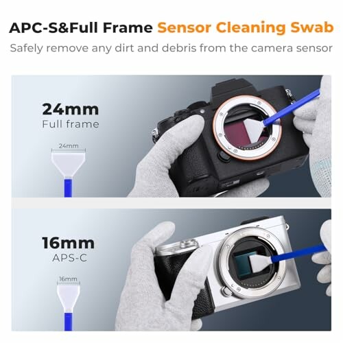 Sensor cleaning swab for full frame and APS-C cameras.